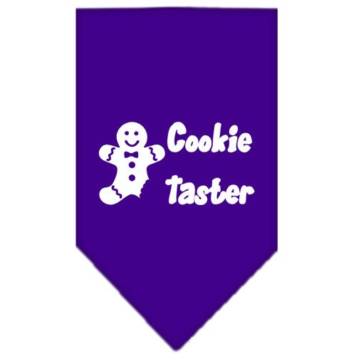 A festive Christmas bandana for dogs featuring the 'Cookie Taster' design, perfect for holiday celebrations.