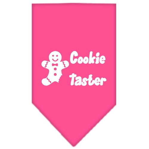 A festive Christmas bandana for dogs featuring the 'Cookie Taster' design, perfect for holiday celebrations.