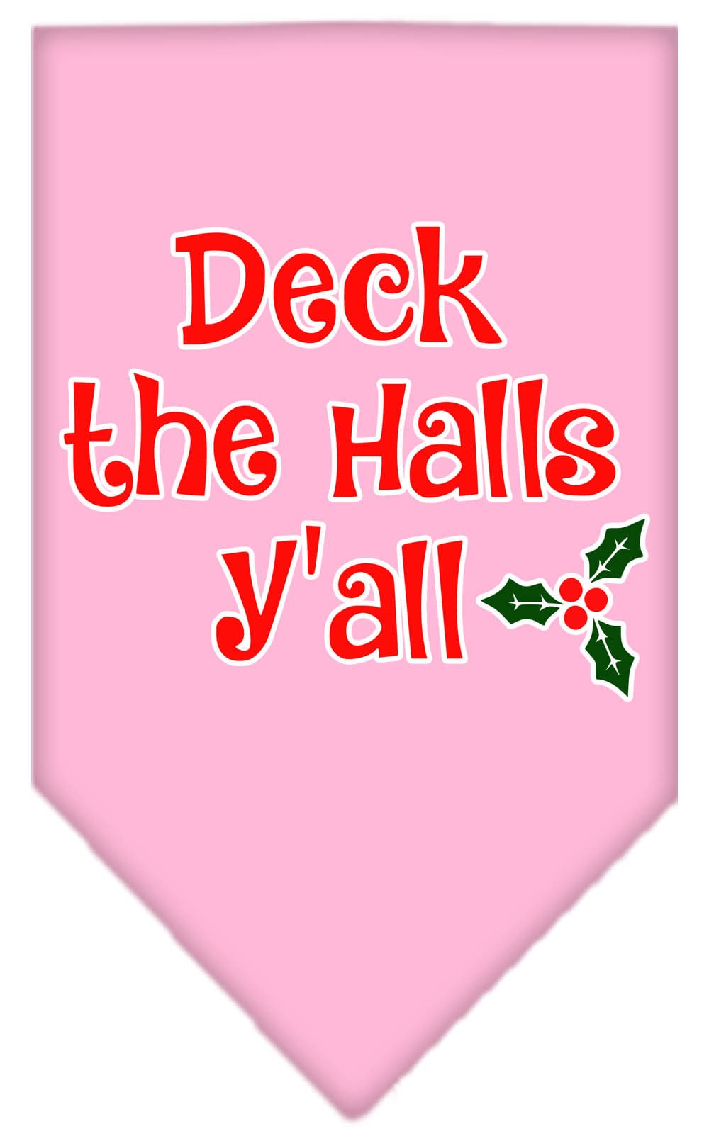 Christmas Pet and Dog Bandana with 'Deck The Halls Y'all' design, available in small and large sizes, perfect for festive occasions.