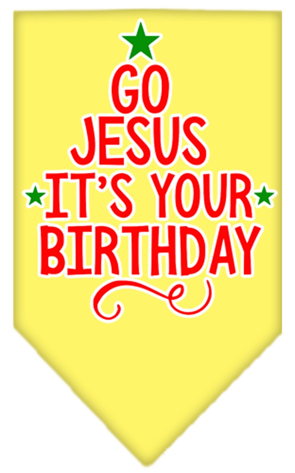 Christmas dog bandana with 'Go Jesus, It's Your Birthday' design, perfect for festive celebrations.