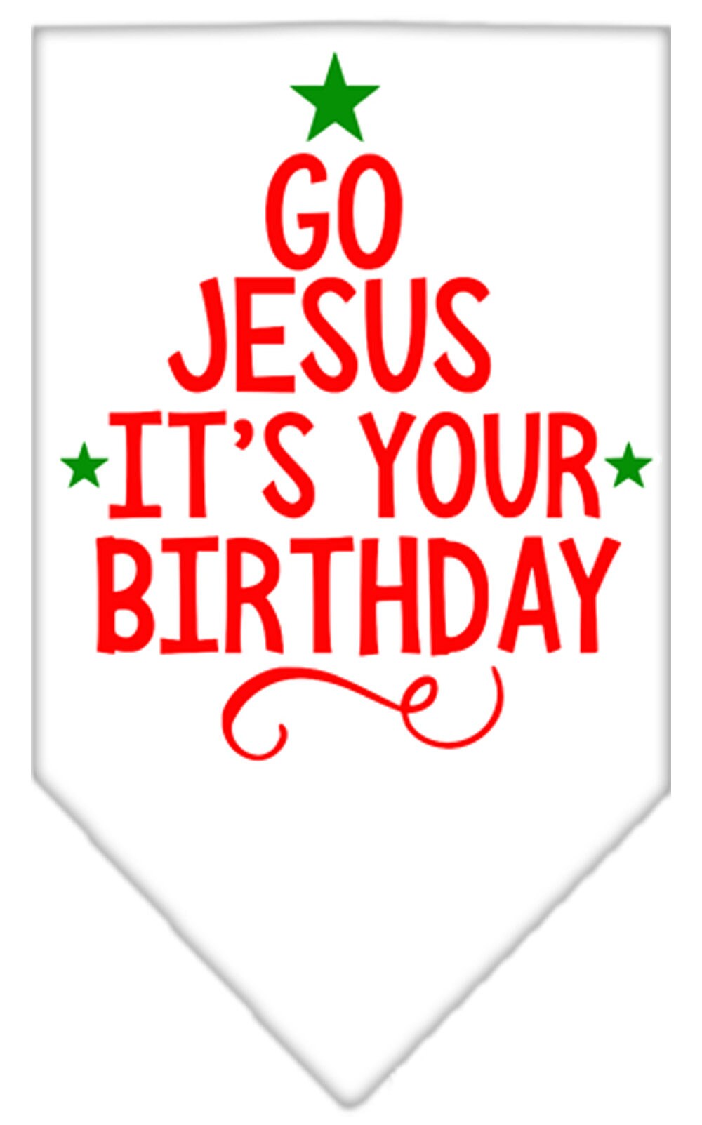 Christmas dog bandana with 'Go Jesus, It's Your Birthday' design, perfect for festive celebrations.