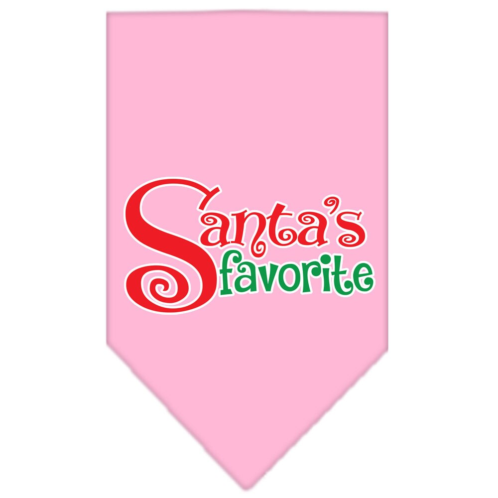Christmas pet bandana featuring 'Santa's Favorite' design, perfect for dogs of all sizes, showcasing a festive holiday spirit.