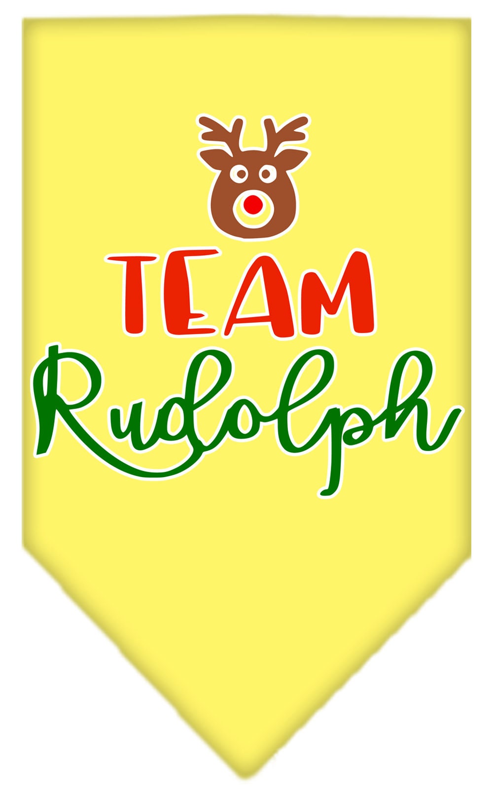 A festive Christmas pet bandana featuring 'Team Rudolph' design, perfect for dogs during the holiday season.