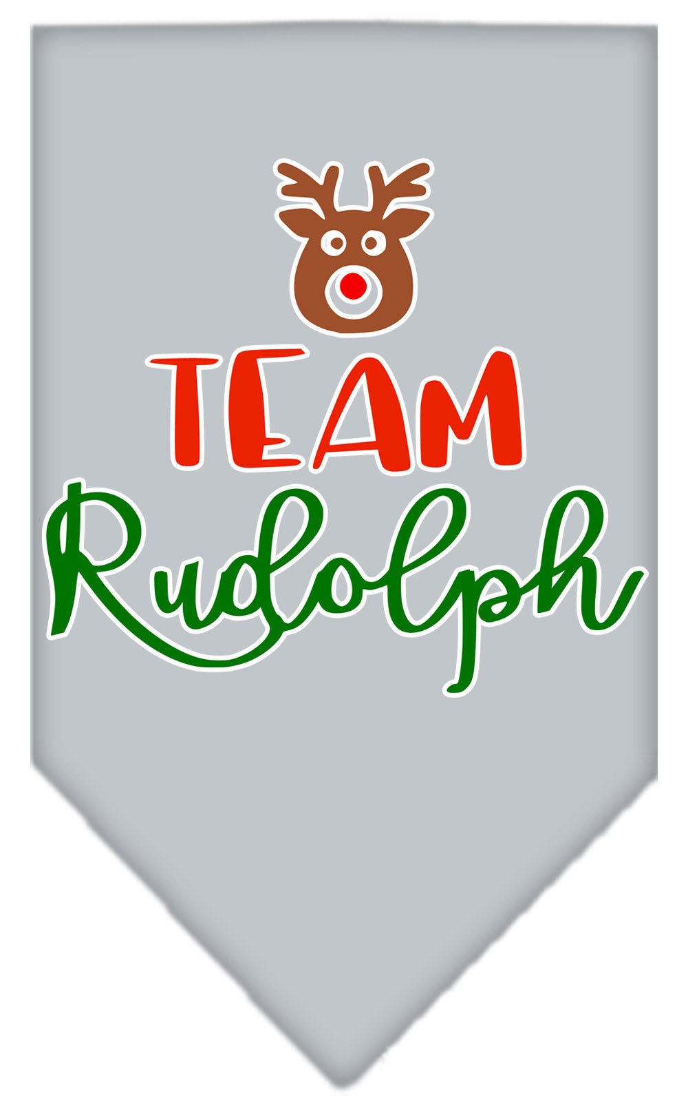 A festive Christmas pet bandana featuring 'Team Rudolph' design, perfect for dogs during the holiday season.