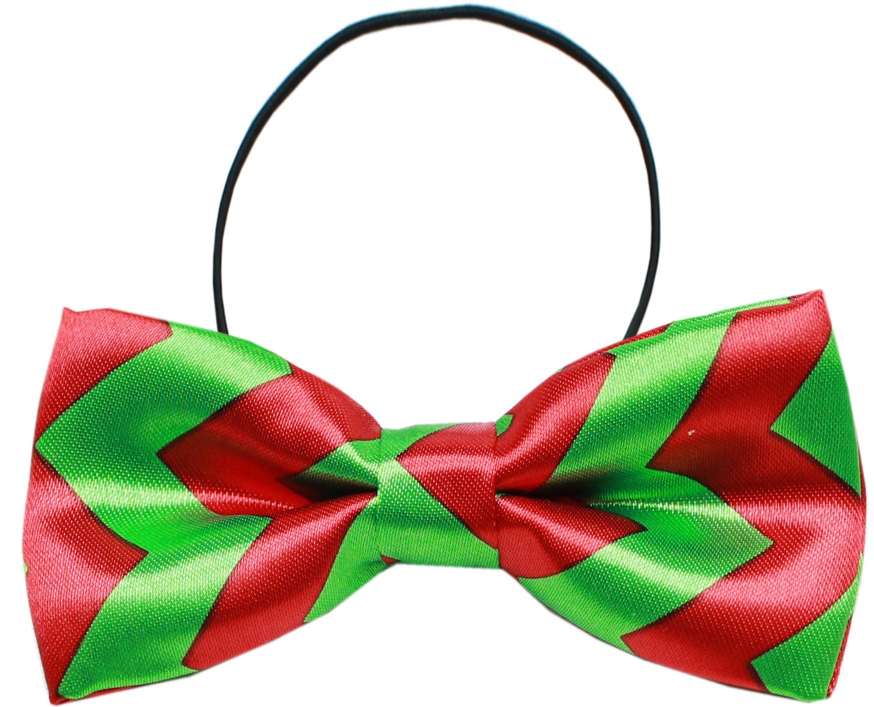 A collection of Christmas bow ties for pets, featuring festive patterns like plaids, argyles, and chevrons, designed for dogs and cats.