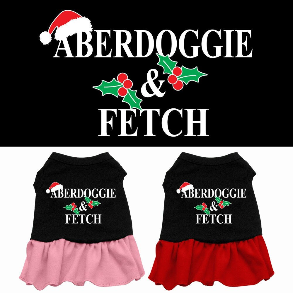 A festive Christmas dress for dogs and cats, featuring a vibrant design with holiday motifs, perfect for celebrating the season.