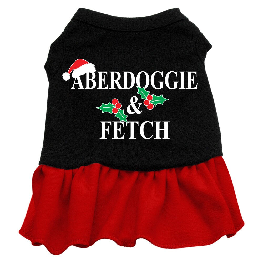A festive Christmas dress for dogs and cats, featuring a vibrant design with holiday motifs, perfect for celebrating the season.