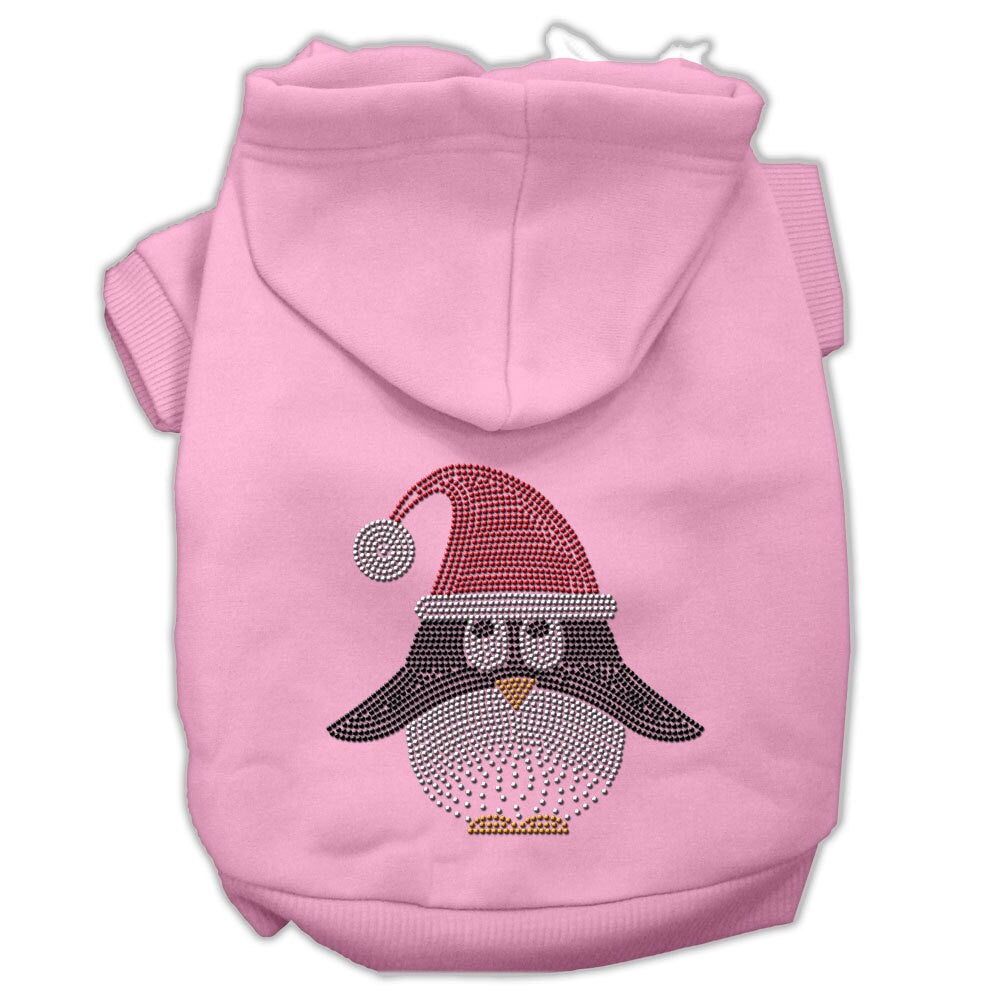 A cozy Christmas pet hoodie featuring a Santa Penguin design, perfect for dogs and cats, showcasing its soft fabric and stylish look.