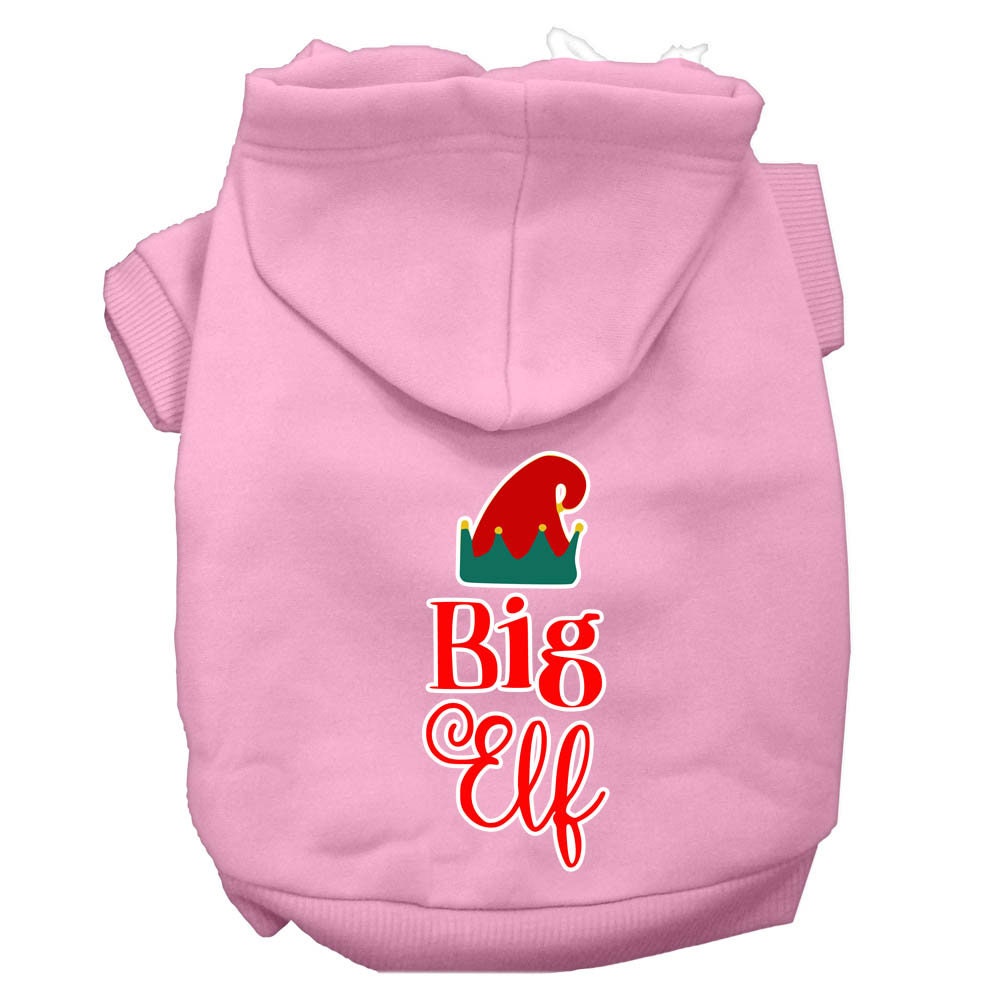 A cozy Christmas hoodie for pets featuring a 'Big Elf' design, perfect for dogs and cats.