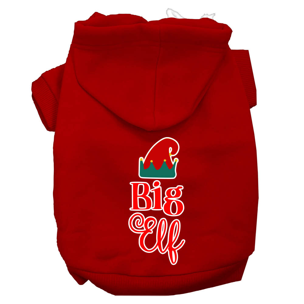 A cozy Christmas hoodie for pets featuring a 'Big Elf' design, perfect for dogs and cats.