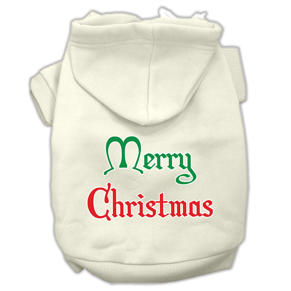 A cozy Christmas hoodie for dogs and cats, featuring a festive 'Merry Christmas' print, designed for comfort and durability.