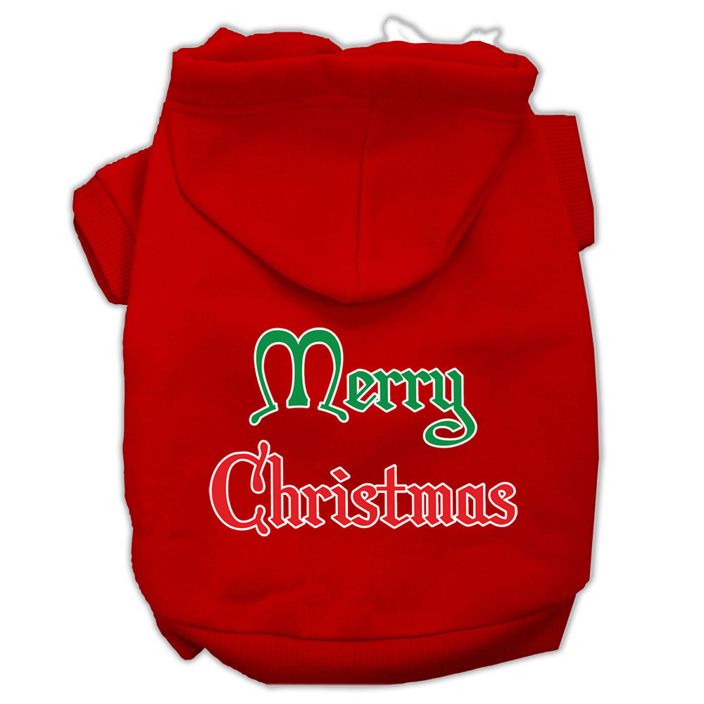 A cozy Christmas hoodie for dogs and cats, featuring a festive 'Merry Christmas' print, designed for comfort and durability.