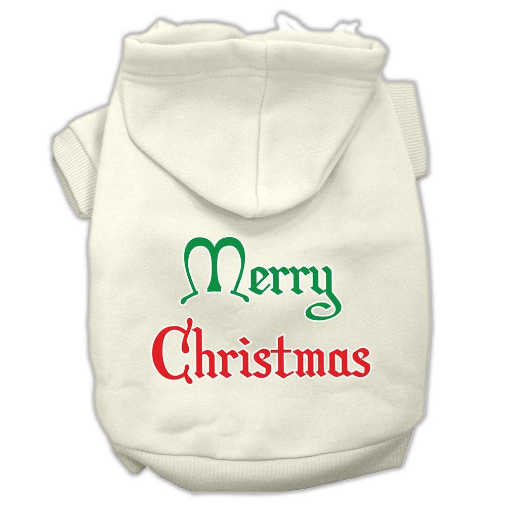 A cozy Christmas hoodie for dogs and cats, featuring a festive 'Merry Christmas' print, designed for comfort and durability.
