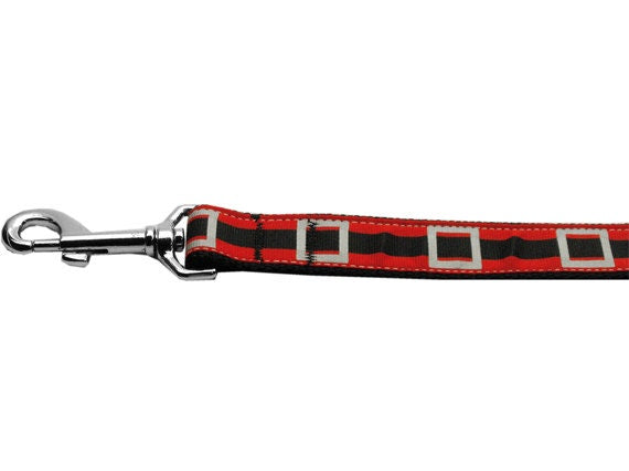 A festive Christmas pet collar and leash set featuring a Santa-themed design, made from durable nylon with a high-quality ribbon.