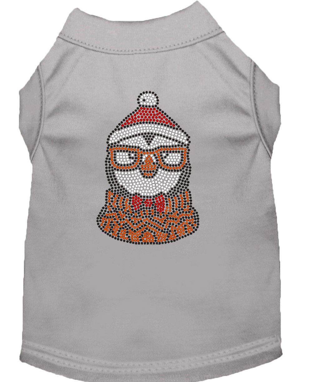 A festive Christmas shirt for pets featuring a rhinestone hipster penguin design, made from soft cotton and polyester blend.