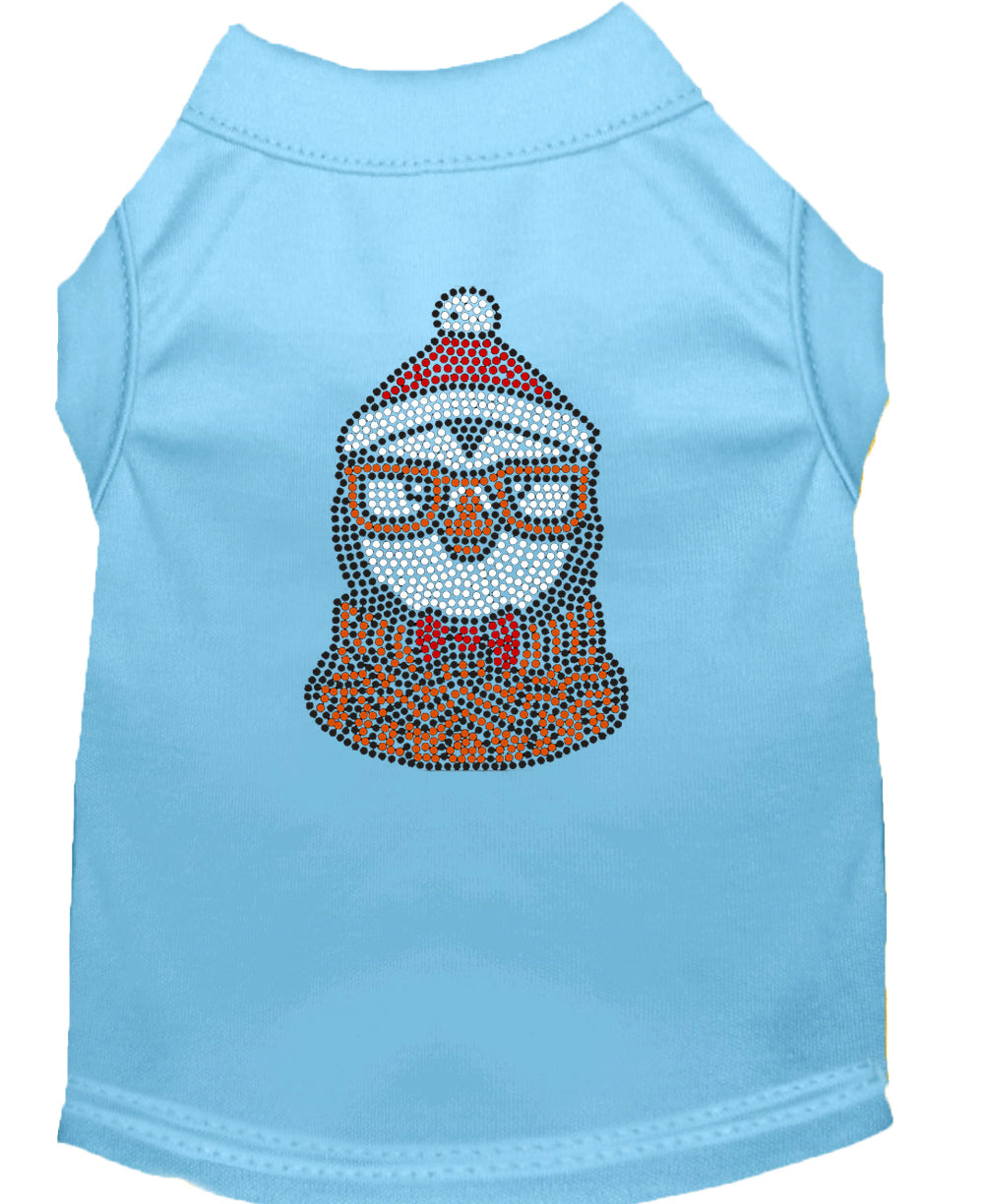 A festive Christmas shirt for pets featuring a rhinestone hipster penguin design, made from soft cotton and polyester blend.