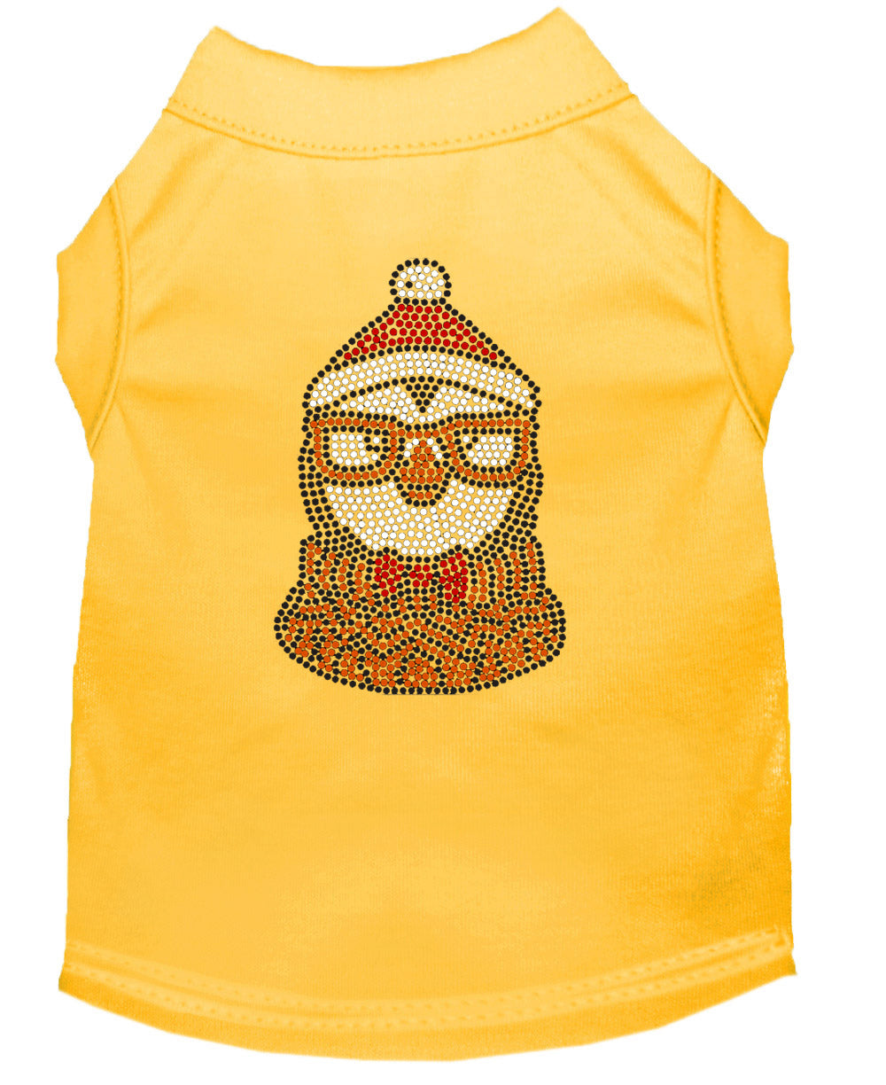 A festive Christmas shirt for pets featuring a rhinestone hipster penguin design, made from soft cotton and polyester blend.