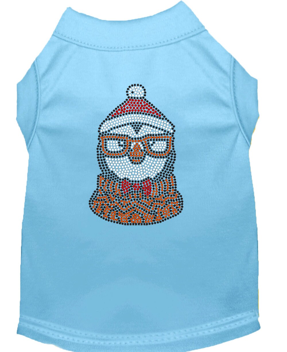 A festive Christmas shirt for pets featuring a rhinestone hipster penguin design, made from soft cotton and polyester blend.
