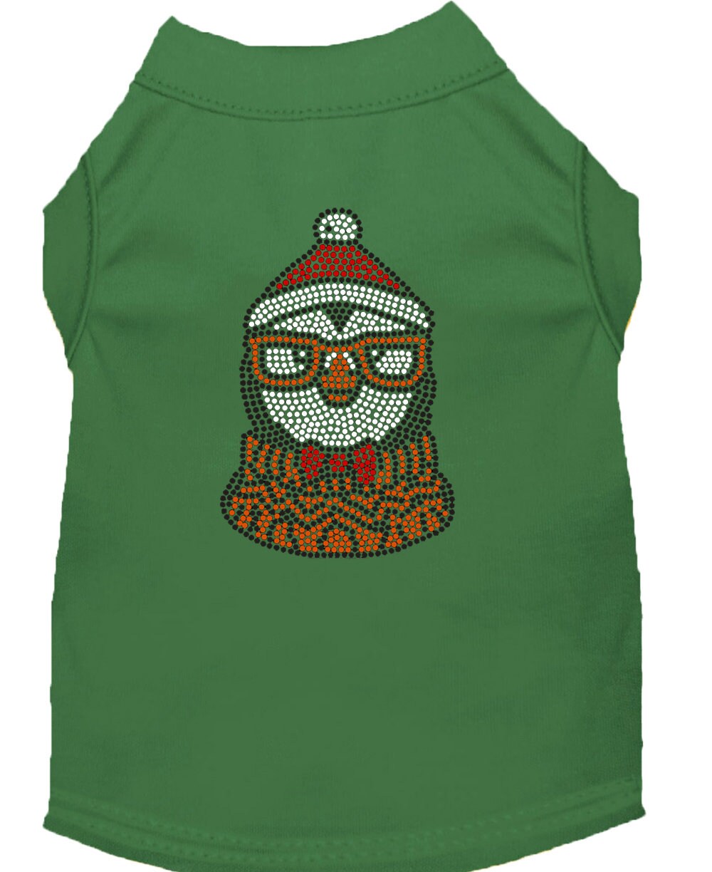 A festive Christmas shirt for pets featuring a rhinestone hipster penguin design, made from soft cotton and polyester blend.