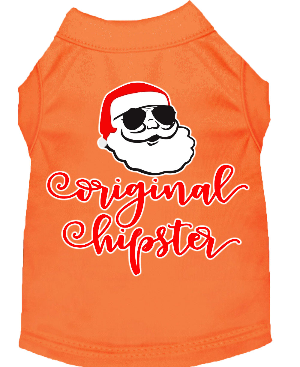 A stylish Christmas shirt for dogs and cats featuring the 'Original Hipster' design, made from soft cotton-polyester blend fabric.