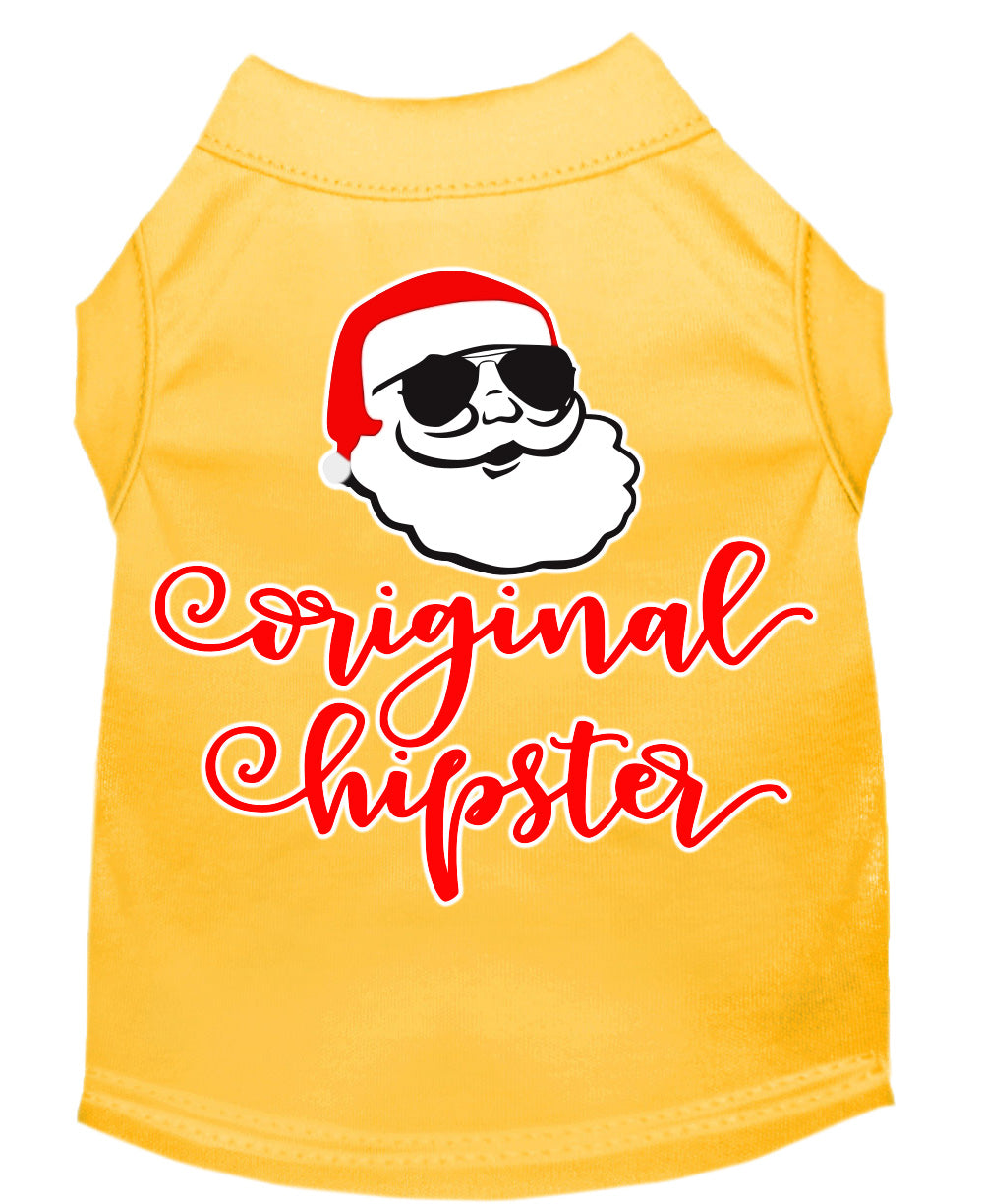 A stylish Christmas shirt for dogs and cats featuring the 'Original Hipster' design, made from soft cotton-polyester blend fabric.
