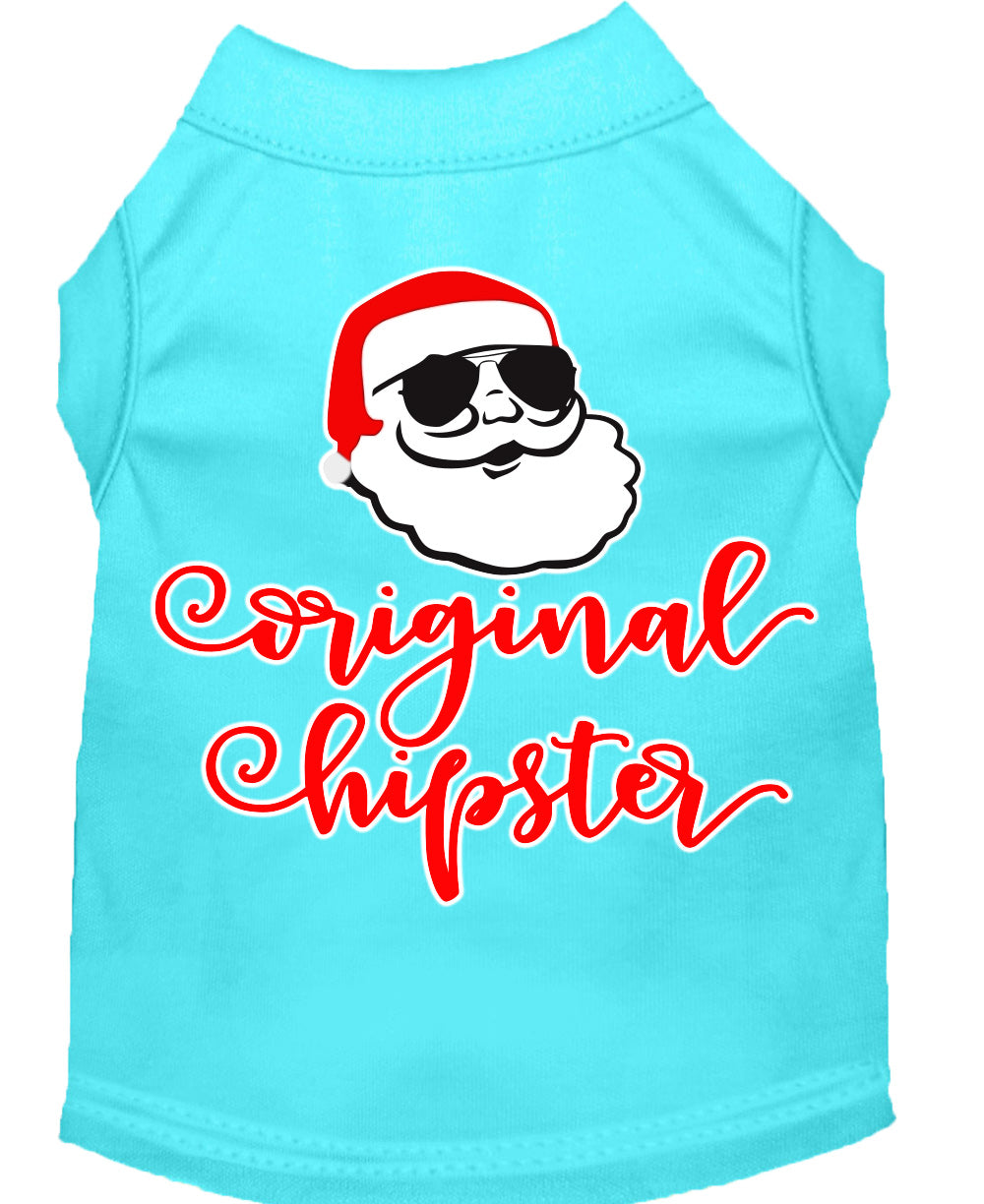 A stylish Christmas shirt for dogs and cats featuring the 'Original Hipster' design, made from soft cotton-polyester blend fabric.