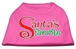 A festive Christmas shirt for dogs and cats, featuring the text 'Santa's Favorite' in a cheerful design, made from soft cotton and polyester blend.