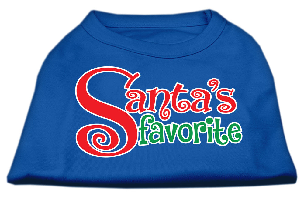 A festive Christmas shirt for dogs and cats, featuring the text 'Santa's Favorite' in a cheerful design, made from soft cotton and polyester blend.