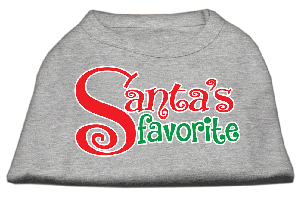 A festive Christmas shirt for dogs and cats, featuring the text 'Santa's Favorite' in a cheerful design, made from soft cotton and polyester blend.