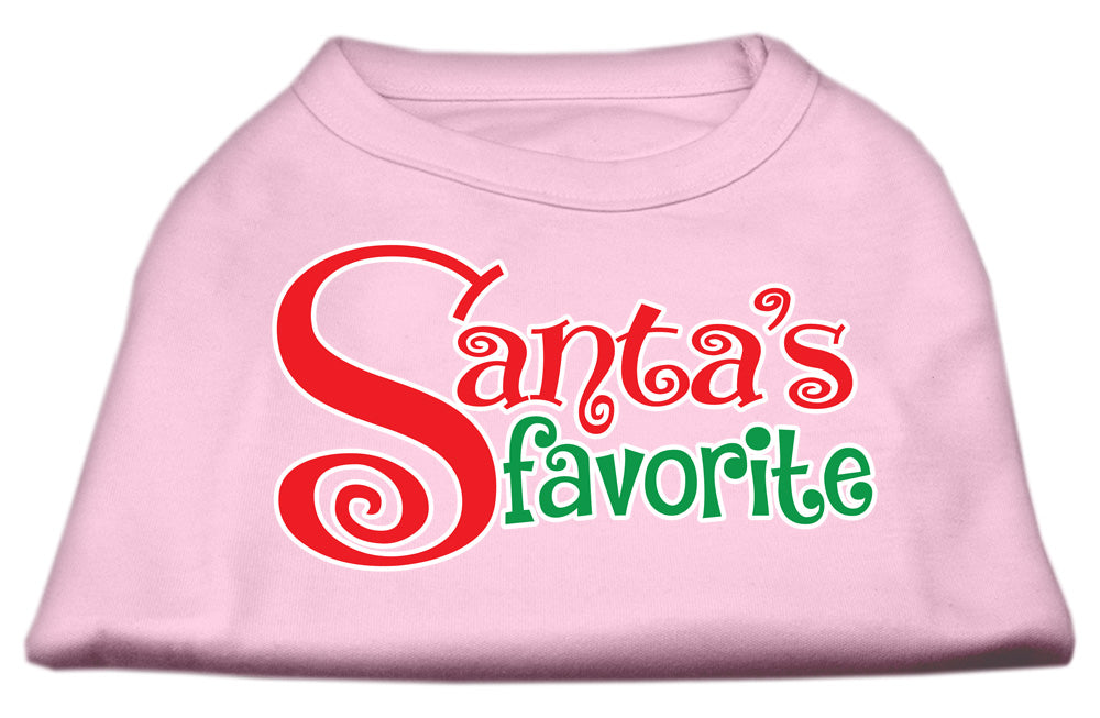 A festive Christmas shirt for dogs and cats, featuring the text 'Santa's Favorite' in a cheerful design, made from soft cotton and polyester blend.