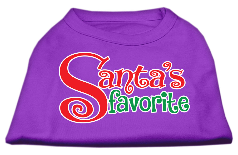 A festive Christmas shirt for dogs and cats, featuring the text 'Santa's Favorite' in a cheerful design, made from soft cotton and polyester blend.