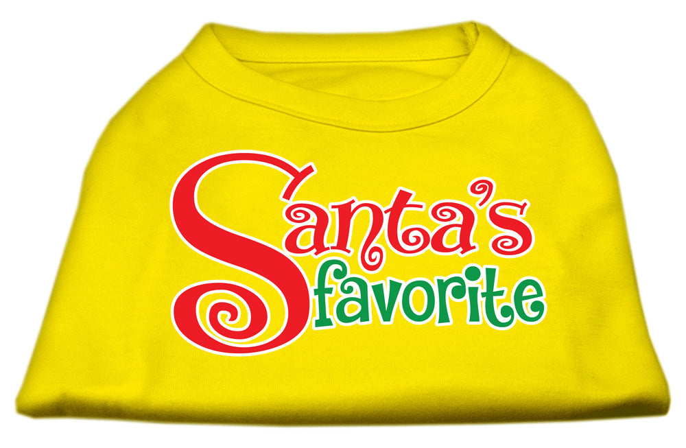 A festive Christmas shirt for dogs and cats, featuring the text 'Santa's Favorite' in a cheerful design, made from soft cotton and polyester blend.