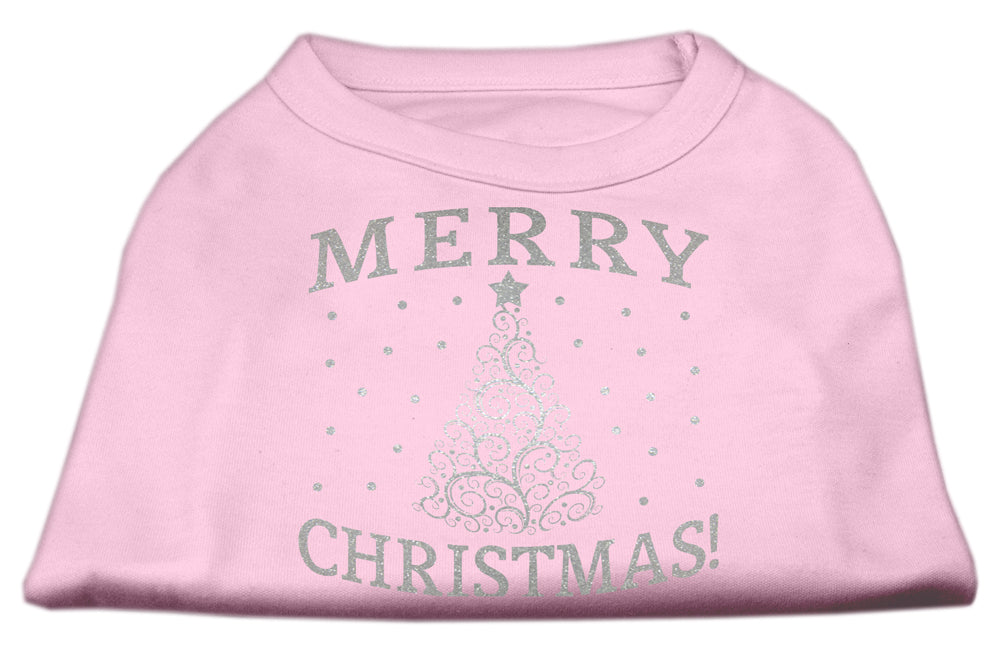A soft and comfy Christmas dog shirt featuring a shimmering Christmas tree design, perfect for festive occasions.