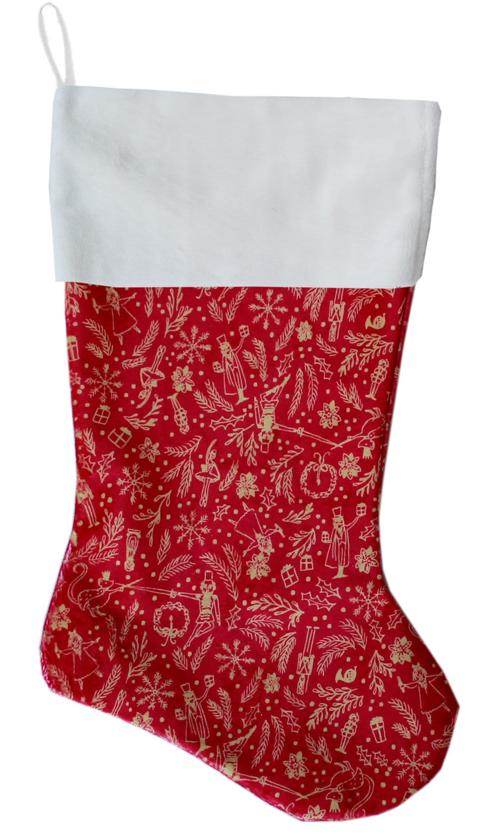 A collection of Christmas Velvet Stockings featuring whimsical patterns, showcasing their luxurious texture and vibrant colors, perfect for holiday decor.