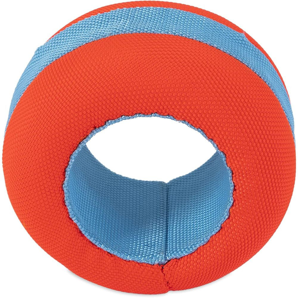 Chuckit! Amphibious Roller Dog Toy in bright orange, designed for water and land play, featuring a lightweight foam core.
