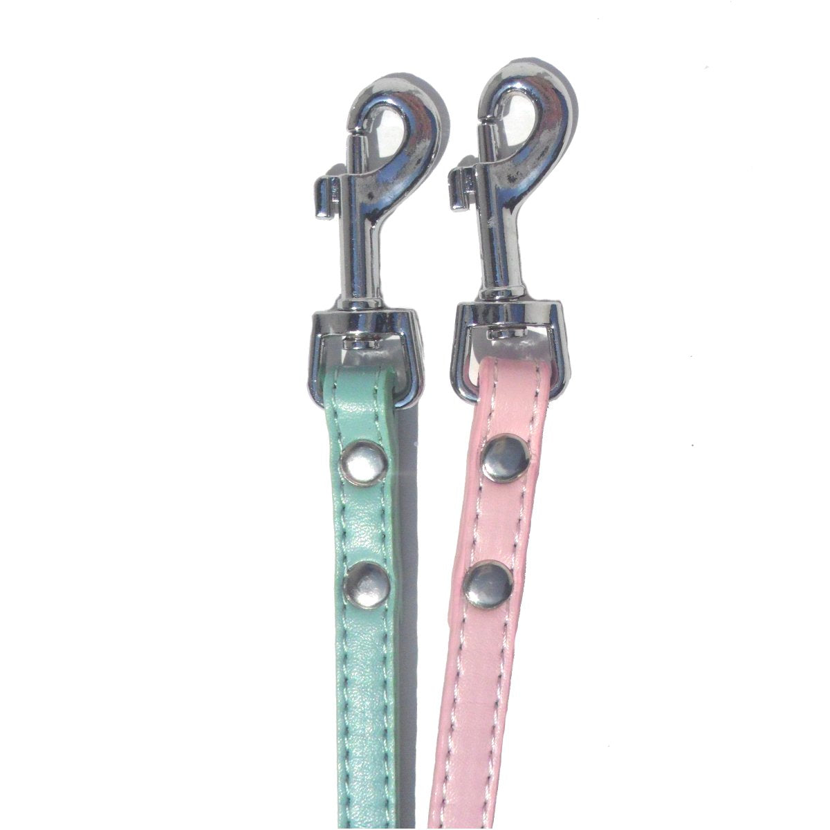 Classic Dog Lead in Blue, Small made of imitation leather with a swivel hook clasp, perfect for small dogs.