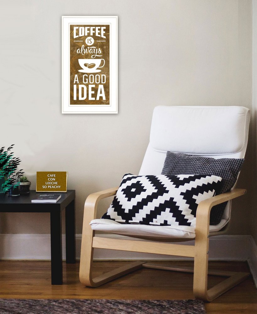 Main Coffee is always a Good Idea 2 White Framed Print Wall Art image