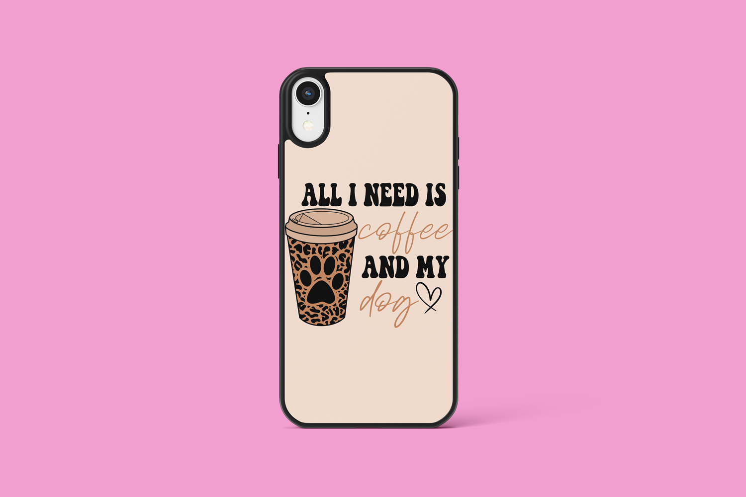 Cool People Have Dogs Cell Phone Case with the phrase 'All I Need Is Coffee And My Dog' printed on it, showcasing a stylish design for dog lovers.