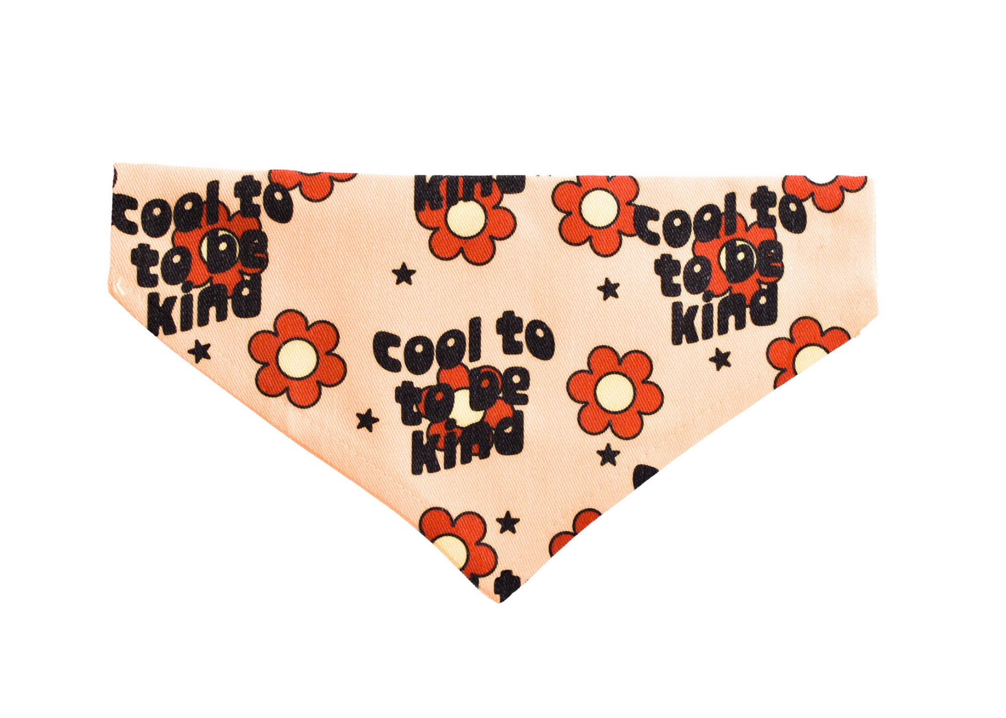 A stylish Cool To Be Kind Bandana for dogs, made from durable canvas fabric, featuring unique patterns and a secure slip-on design.