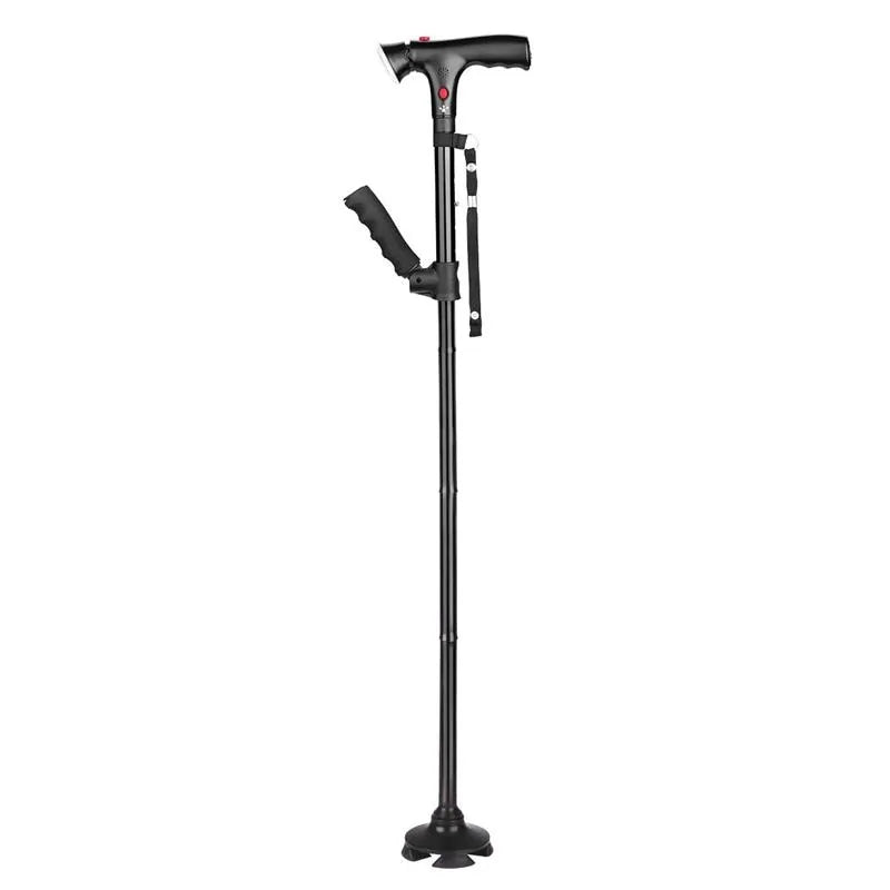 Collapsible Telescopic Folding Cane in various colors, showcasing its lightweight and ergonomic design.