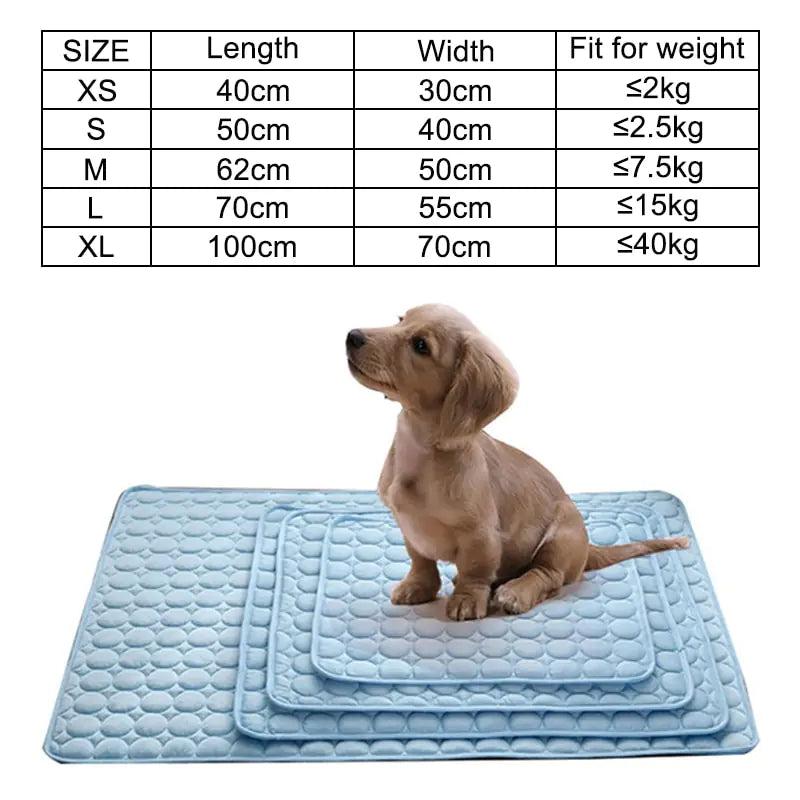 A Cooling Summer Dog Mat designed for pets, featuring a durable and portable design with innovative cooling technology for hot weather comfort.