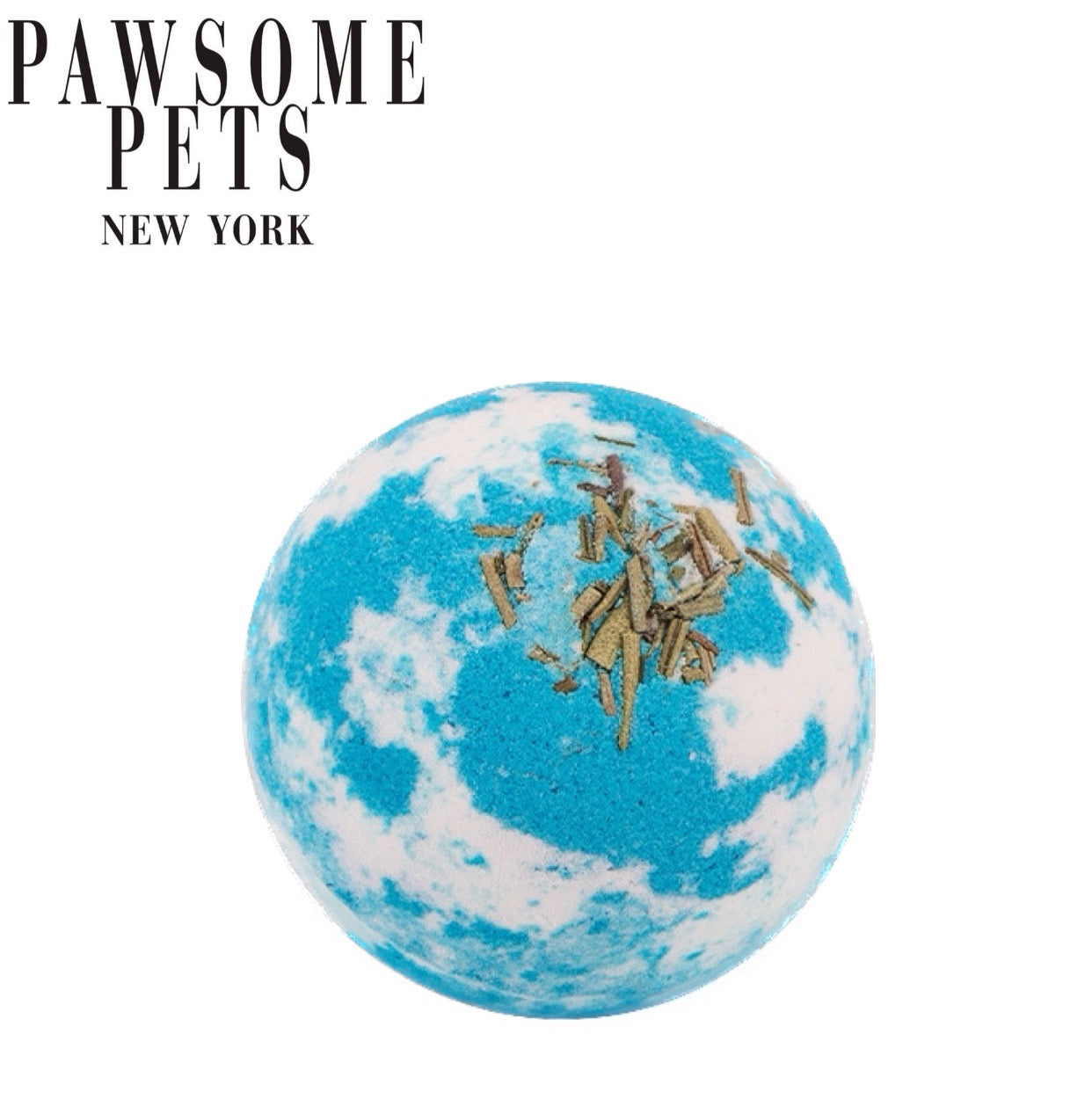 Two mint-scented bath bombs for dogs, designed for cleansing and exfoliating their skin, featuring colorful embellishments.