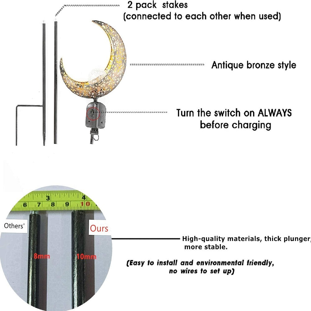 Crackle Glass Globe Metal Light illuminating a garden path, showcasing its beautiful design and warm white LED glow.