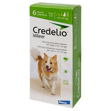 Credelio 450mg Chewable Tablets for Dogs in a pack, featuring beef flavor and designed for flea and tick treatment.