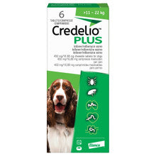 Credelio Plus 450mg chewable tablets for dogs in a pack, designed for parasite control.