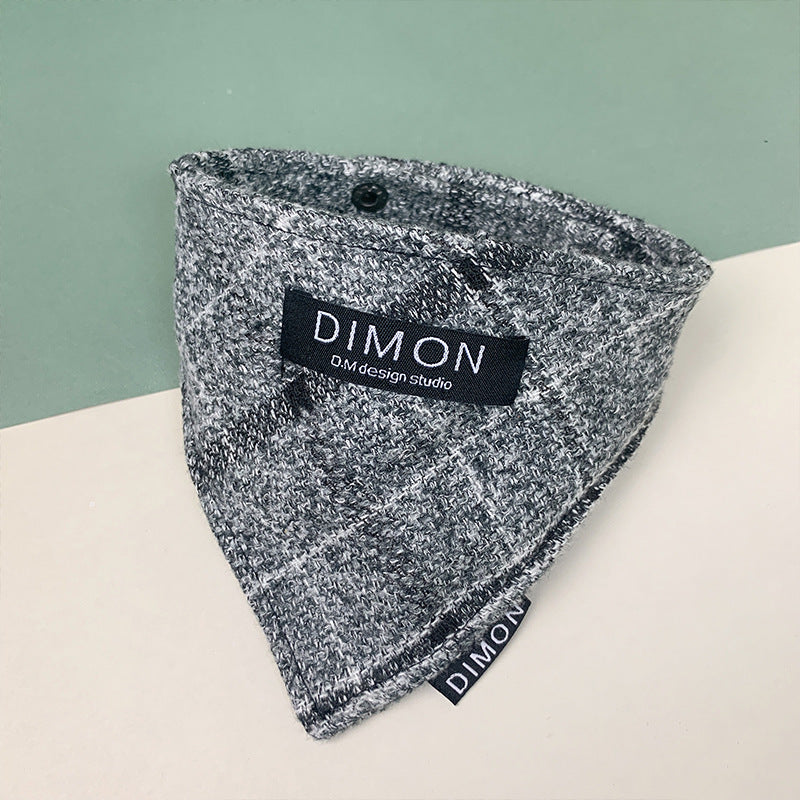 Dark grey plain bibs for cats, showcasing a stylish and durable design suitable for various occasions.