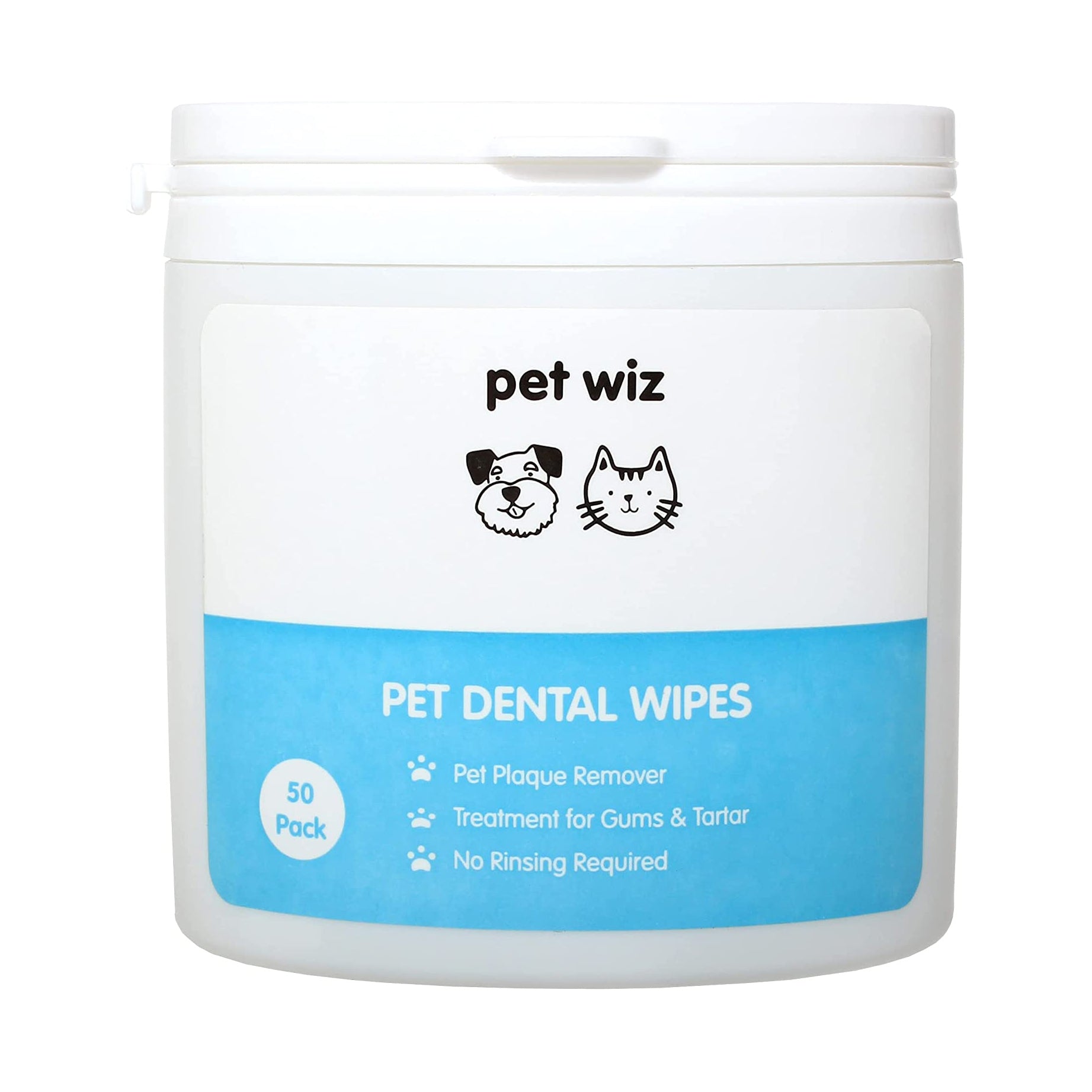 Dental Finger Wipes for Dogs & Cats in a convenient packaging, designed for easy oral hygiene maintenance with spearmint oil.