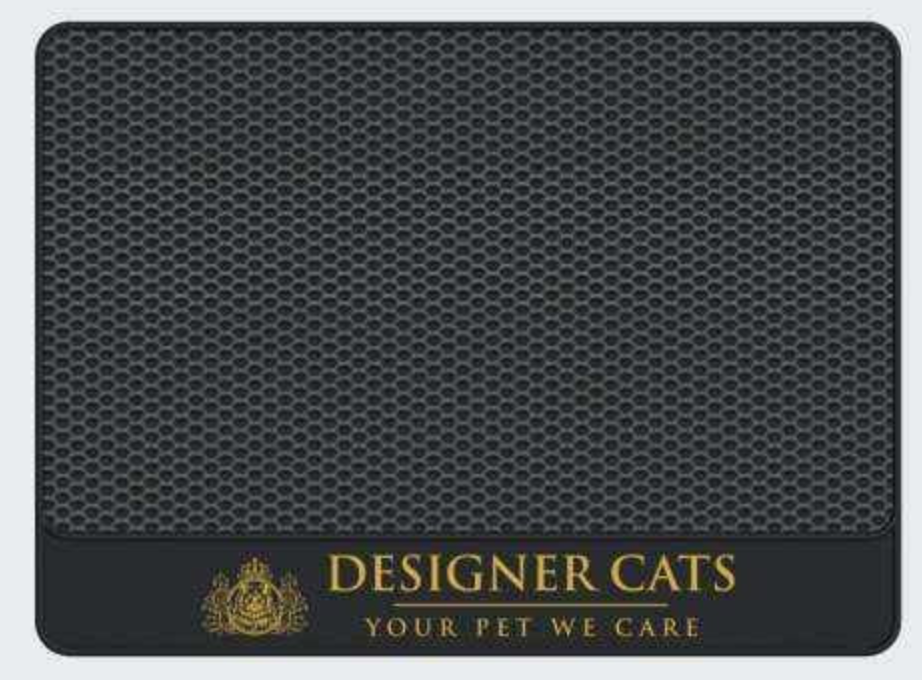 Designer Cats Litter Mat in a stylish design, capturing litter effectively while providing a soft resting spot for cats.