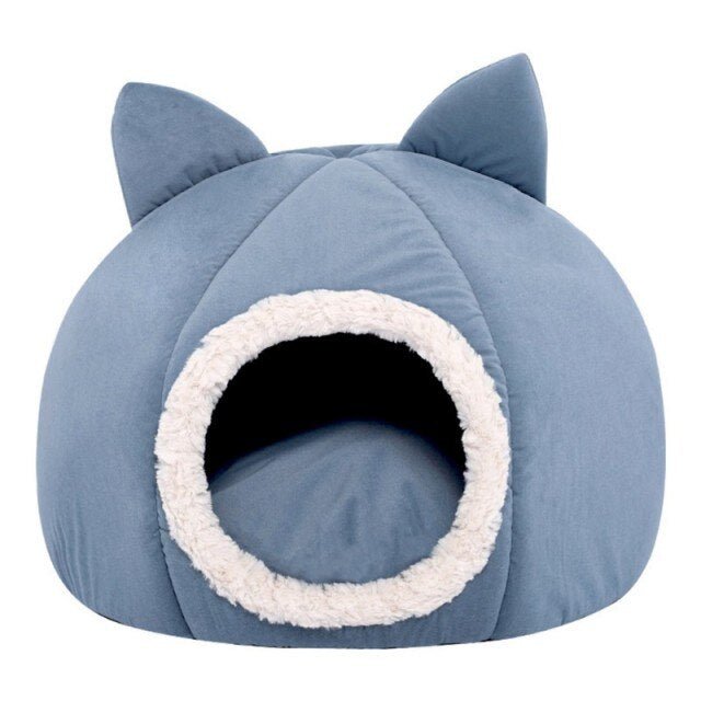 A cozy Detachable Soft Kennel Cat Bed in various colors, featuring a soft flannel interior and a detachable cover for easy cleaning.