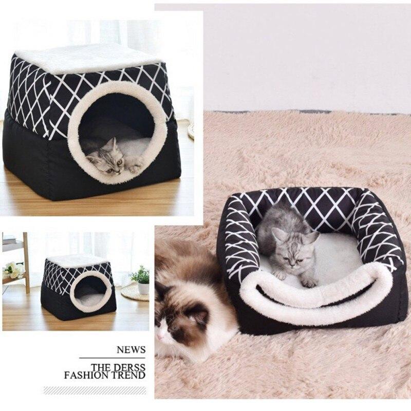 A cozy Detachable Soft Kennel Cat Bed in various colors, featuring a soft flannel interior and a detachable cover for easy cleaning.
